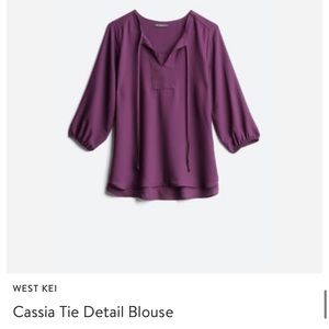 West Kei cassia tie detail blouse. Purple.